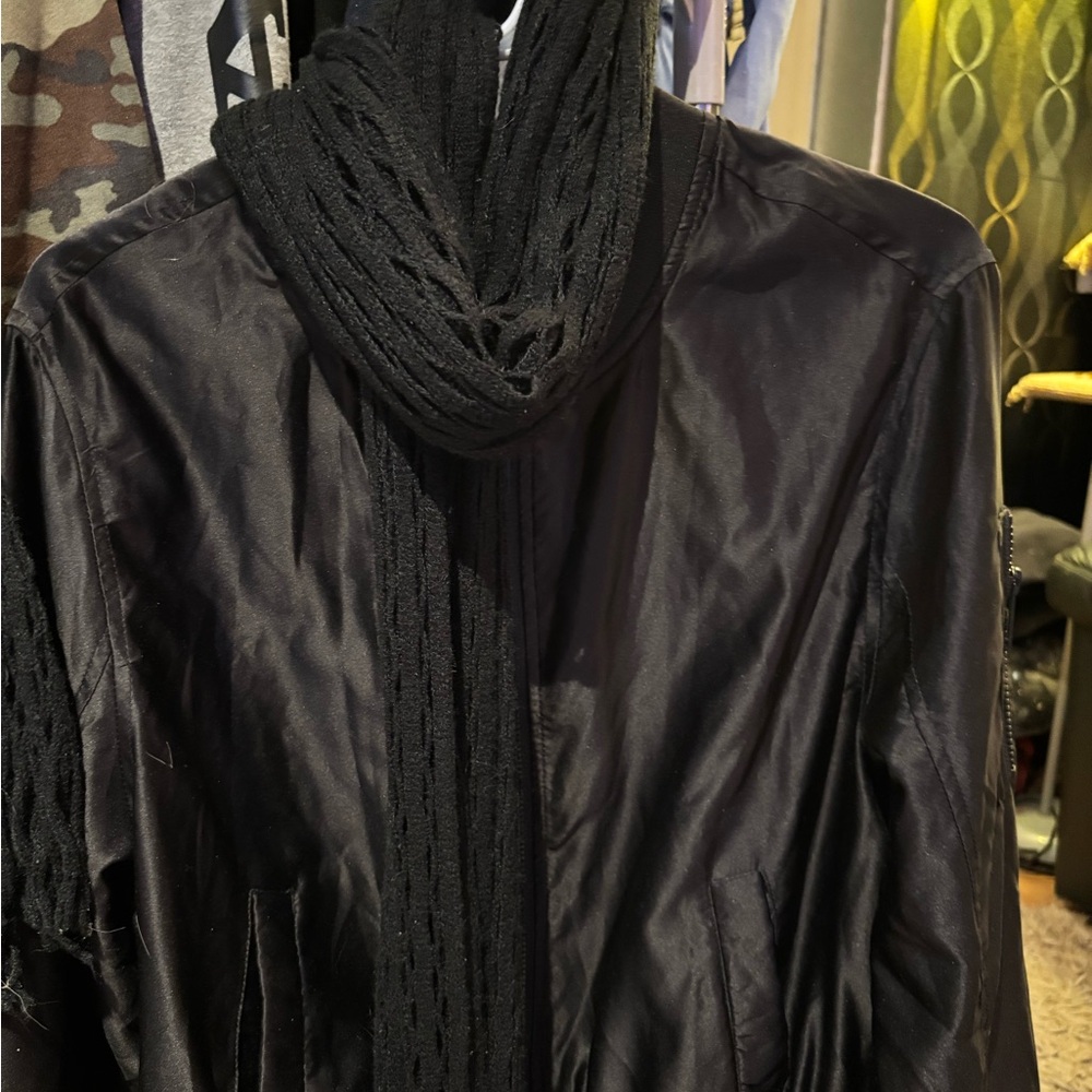 Black Jacket with Scarf